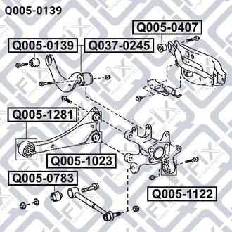 САЙЛЕНТБЛОК ЗАДН РЫЧАГА TOYOTA AVENSIS 1.6-2.2D 03.2003-11.2008 Q-fix Q0050139
