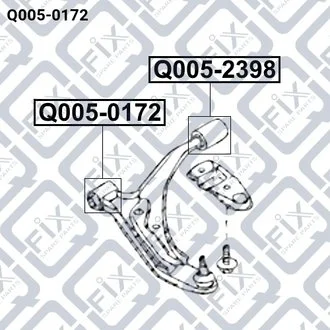 САЙЛЕНТБЛОК ПЕРЕДН ПЕРЕД РЫЧАГА NISSAN PRIMERA P11 1996-2001/BLUEBIRD 85- Q-fix Q005-0172