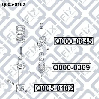 САЙЛЕНТБЛОК ЗАДНЕГО АМОРТИЗАТОРА NISSAN ALMERA B10RS 2006-2012. Q-fix Q005-0182 (фото 1)