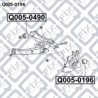 САЙЛЕНТБЛОК ЗАДН РЫЧАГА TOYOTA AVENSIS ADT250/AZT250/CDT250/ZZT250 2003-2008 Q-fix Q005-0196