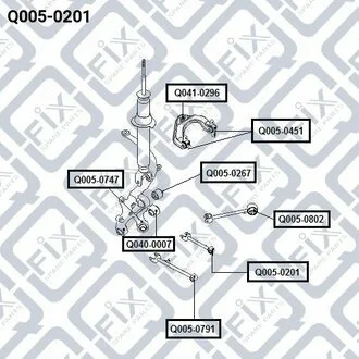 САЙЛЕНТБЛОК ЗАДН ПОПЕРЕЧНОЙ ТЯГИ CHEVROLET EPICA (V250) 2007-2015 Q-fix Q005-0201