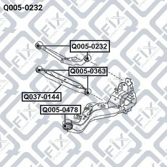 САЙЛЕНТБЛОК ЗАДН ПОПЕРЕЧ РЫЧАГА NISSAN QASHQAI J10E 2006-2013 Q-fix Q005-0232