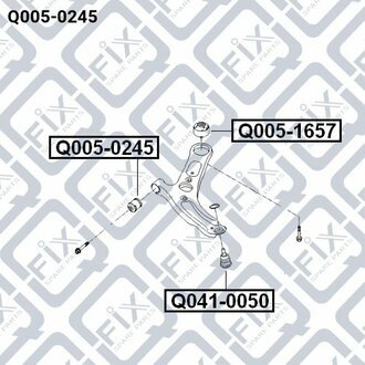 САЙЛЕНТБЛОК ПЕРЕДН ВАГАЛЮ HYUNDAI ELANTRA 11 (SD) 2011-,HYUNDAI VELOSTER (GS) 2011- Q-fix Q005-0245 (фото 1)