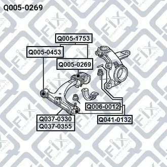 САЙЛЕНТБЛОК ЗАДН ПЕРЕДН РЫЧАГА HONDA HR-V GH1/GH2/GH3/GH4 1998-2005 Q-fix Q0050269 (фото 1)