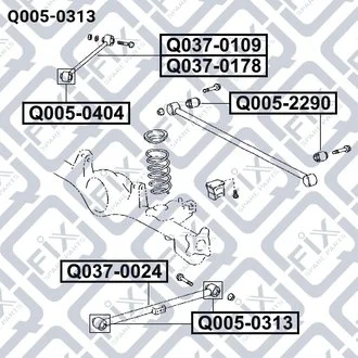 САЙЛЕНТБЛОК ЗАДН ПРОДОЛЬНОГО РЫЧАГА TOYOTA LAND CRUISER PRADO 120 GRJ12/KDJ12/RZJ12/TRJ12/VZJ12 2002-2009 Q-fix Q005-0313 (фото 1)