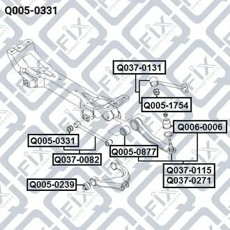Сайлентблок важеля задній SONATA (EF) 98.06-/XG Q-fix Q005-0331