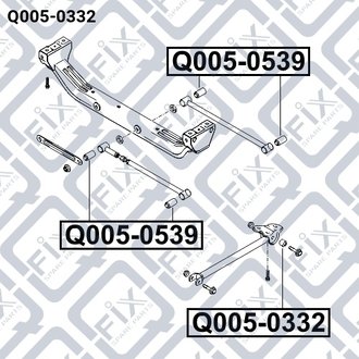 САЙЛЕНТБЛОК ЗАДН РЫЧАГА KIA CERATO 1.5D-2.0D 04.2004-/HYUNDAI MATRIX 01- Q-fix Q005-0332 (фото 1)