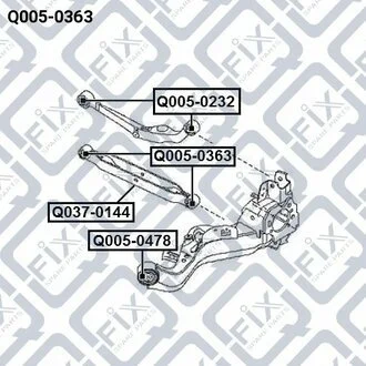 САЙЛЕНТБЛОК ЗАДН ПОПЕРЕЧНОГО РЫЧАГА NISSAN QASHQAI J10F 2006-2013 Q-fix Q005-0363