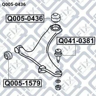 САЙЛЕНТБЛОК ПЕРЕДН РЫЧАГА ЗАДН SUBARU IMPREZA G12 2007-2011 Q-fix Q005-0436