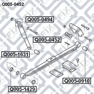 Сайлентблок сережки задньої ресори Transit 06- 1526483 FORD Q-fix Q0050452