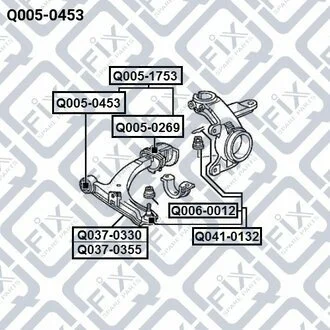 Фото 1 - сайлентблок переднього важеля передній Q-fix Q005-0453 Сайлентблок переднього важеля передній Q-fix Q005-0453 (фото 1)