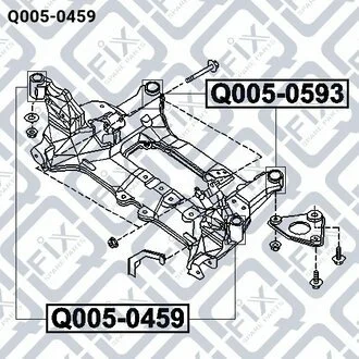 САЙЛЕНТБЛОК ПОДРАМНИКА ПЕРЕДН NISSAN X-TRAIL T30 2000-2006 Q-fix Q0050459