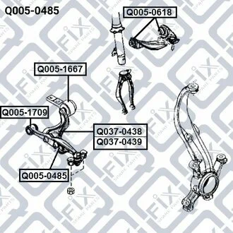САЙЛЕНТБЛОК ПЕРЕДН НИЖН РЫЧАГА MAZDA 6 GG 2002-2008 Q-fix Q005-0485