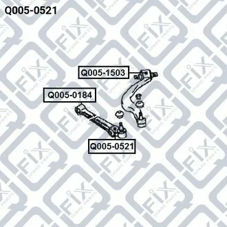 САЙЛЕНТБЛОК ПЕРЕДНЬ ПРЯМОГО важеля MITSUBISHI GALANT/SONATA (EF) 98.06-/KIA Q-fix Q005-0521