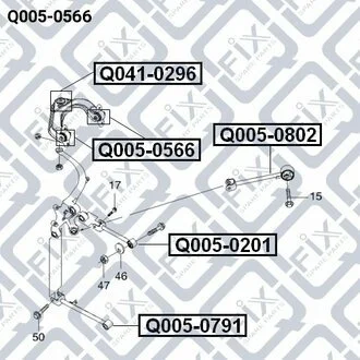 Сайлентблок заднього верхнього важеля Q-fix Q0050566