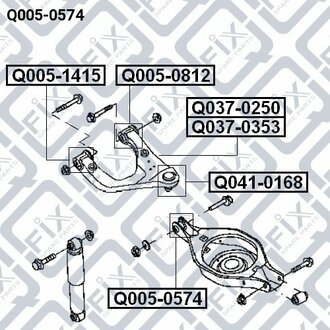 САЙЛЕНТБЛОК ЗАДН РЫЧАГА NISSAN PATHFINDER R51M 2005-2013,NISSAN PATROL Y62 2010- Q-fix Q005-0574 (фото 1)