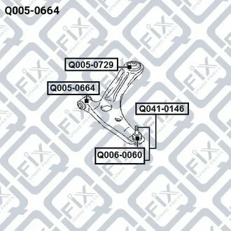 САЙЛЕНТБЛОК ПЕРЕДН ПЕРЕД РЫЧАГА MITSUBISHI LANCER CY 2007-2013 Q-fix Q0050664
