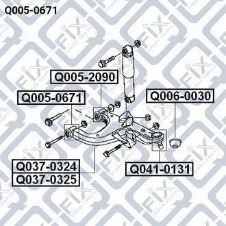 САЙЛЕНТБЛОК ПЕРЕДН ЗАДН НИЖН РЫЧАГА NISSAN PATHFINDER R51M 2005-2013 Q-fix Q0050671 (фото 1)