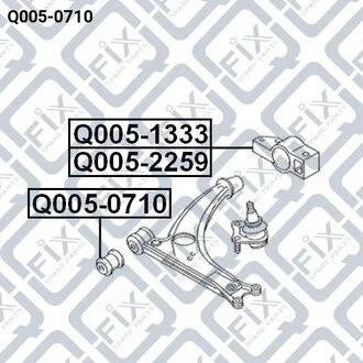 САЙЛЕНТБЛОК ПЕРЕДН ПЕРЕД РЫЧАГА SKODA OCTAVIA II 2004-2012/VOLKSWAGEN PASSAT B7/HONDA CIVIC FD 2006-2012 Q-fix Q0050710