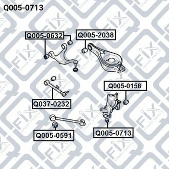 САЙЛЕНТБЛОК ЗАДН ЦАПФЫ HYUNDAI SANTA FE (CM) 2006- Q-fix Q005-0713