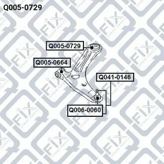САЙЛЕНТБЛОК ЗАДН ПЕРЕДН РЫЧАГА MITSUBISHI LANCER CS 2000-2009 Q-fix Q005-0729