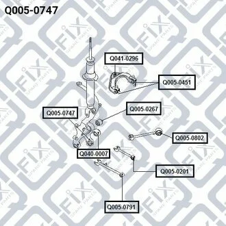 САЙЛЕНТБЛОК ЗАДН ЦАПФЫ CHEVROLET EPICA (V200) 2003-2006 Q-fix Q005-0747 (фото 1)