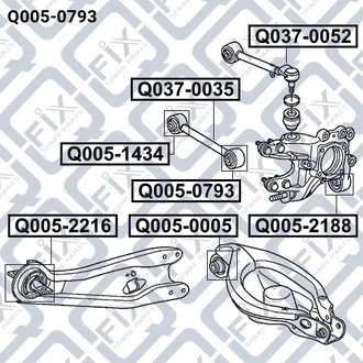Сайлентблок задньої тяги 52345STXA01 HONDA / ACURA Q-fix Q005-0793