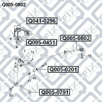 САЙЛЕНТБЛОК ЗАДН ПРОДОЛЬНОЙ ТЯГИ CHEVROLET EPICA V Q-fix Q0050802 (фото 1)
