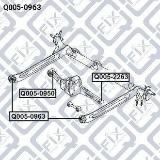Сайлентблок задньої балки NISSAN ALMERA N16 (UKP) 2000-2006 Q-fix Q005-0963 (фото 1)