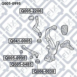 САЙЛЕНТБЛОК ПЕРЕДН НИЖН РЫЧАГА MAZDA 6 1.8-2.3 2002-2008 Q-fix Q0050995