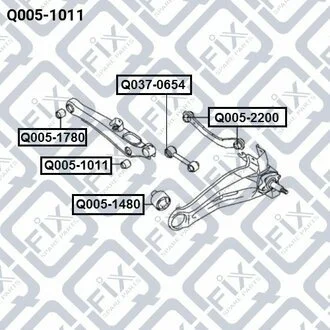 САЙЛЕНТБЛОК ЗАДН ПОПЕРЕЧ ТЯГИ MITSUBISHI LANCER CS 2000-2009 Q-fix Q005-1011