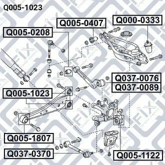 САЙЛЕНТБЛОК ЗАДН ПРОДОЛ ТЯГИ (К-Т 2-шт) TOYOTA RAV4 ACA3/ALA3/GSA33/ZSA3 2005-2013 Q-fix Q0051023