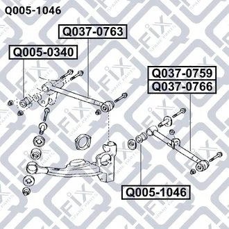 САЙЛЕНТБЛОК ЗАДН ПОПЕРЕЧ ТЯГИ TOYOTA RAV4 2000-200 Q-fix Q0051046