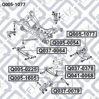 Сайлентблок заднього верхнього важеля MR589460 MITSUBISHI Q-fix Q005-1077