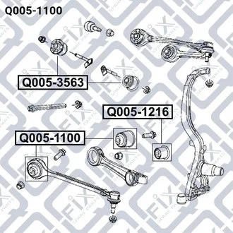 САЙЛЕНТБЛОК ПЕРЕДНЕЙ ПОПЕРЕЧНОЙ ТЯГИ Q-fix Q0051100