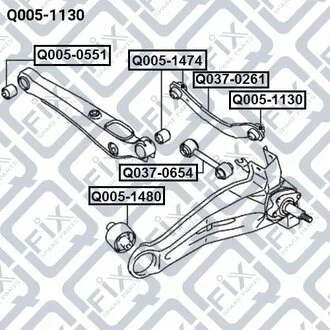 САЙЛЕНТБЛОК ЗАДН ПРОДОЛЬНОЙ ТЯГИ MITSUBISHI LANCER CS 2000-2009 Q-fix Q005-1130