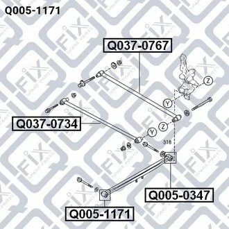 САЙЛЕНТБЛОК ЗАДН ПРОДОЛ ТЯГИ MAZDA 323 BJ 1998-200 Q-fix Q0051171