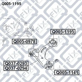 Сайлентблок задній переднього важеля 4974675 FORD Q-fix Q0051195