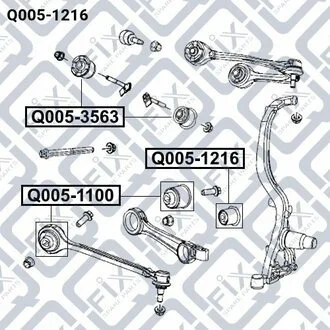 САЙЛЕНТБЛОК ПЕРЕДН ПОПЕРЕЧ ТЯГИ CHRYSLER 300C 2004-2010 Q-fix Q005-1216