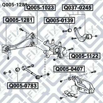 САЙЛЕНТБЛОК ЗАДН ПРОДОЛЛ ВАЖИЛЯ TOYOTA AVENSIS ADT2 Q-fix Q0051281