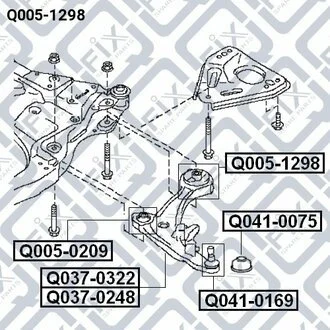 САЙЛЕНТБЛОК ЗАДН ПЕРЕДН РЫЧАГА NISSAN TEANA J32 2008- Q-fix Q005-1298