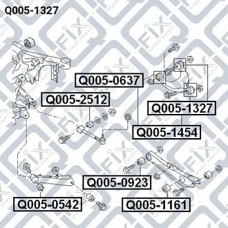САЙЛЕНТБЛОК ЗАДН ВЕРХН РЫЧАГА (комплект 2шт) SUBARU TRIBECA W10 2004-2014 Q-fix Q005-1327