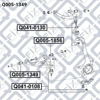 САЙЛЕНТБЛОК ПЕРЕД НИЖНЕГО РЫЧАГА TOYOTA HILUX GGN15/GGN25 2005-2012 Q-fix Q005-1349 (фото 1)