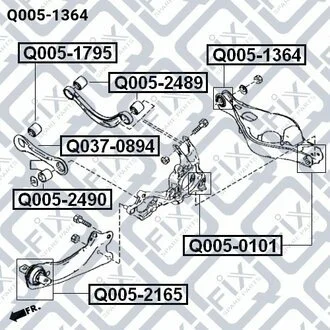 Сайлентблок задньої тяги GS1D28350C MAZDA Q-fix Q0051364