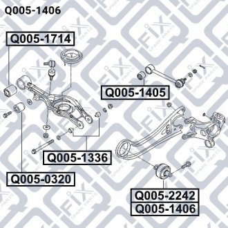 САЙЛЕНТБЛОК ЗАДН R ПРОД ВАГАРУ HYUNDAI SONATA YF 2010-2014 Q-fix Q005-1406 (фото 1)