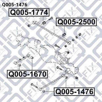 САЙЛЕНТБЛОК ЗАДНІЙ ПОДОВЖНІЙ ТЯГИ Q-fix Q0051476
