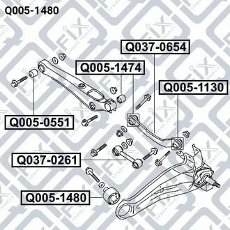 САЙЛЕНТБЛОК ЗАДН РЫЧАГА MITSUBISHI LANCER IX 04-/OUTLANDER 03- Q-fix Q005-1480