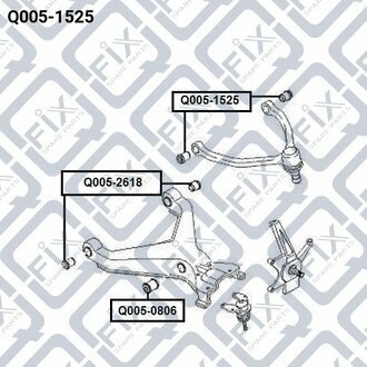 САЙЛЕНТБЛОК ПЕРЕДН ВАГАЛЮ ВЕРХН KIA SPORTAGE 1998-2003 Q-fix Q005-1525 (фото 1)