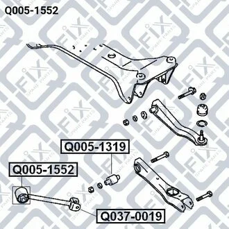Сайлентблок заднього поздовжнього важеля MB864732 MITSUBISHI Q-fix Q0051552