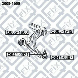 САЙЛЕНТБЛОК ПЕРЕДН ПЕРЕД РЫЧАГА HONDA PILOT YF4 2009-2015 Q-fix Q005-1600